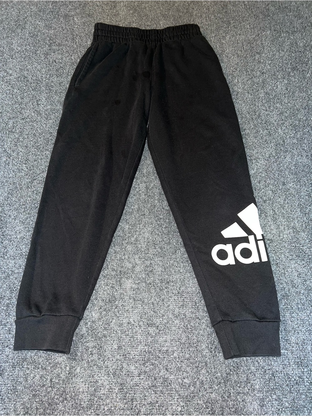 adidas Black Jogger Sweatpants with White Logo
